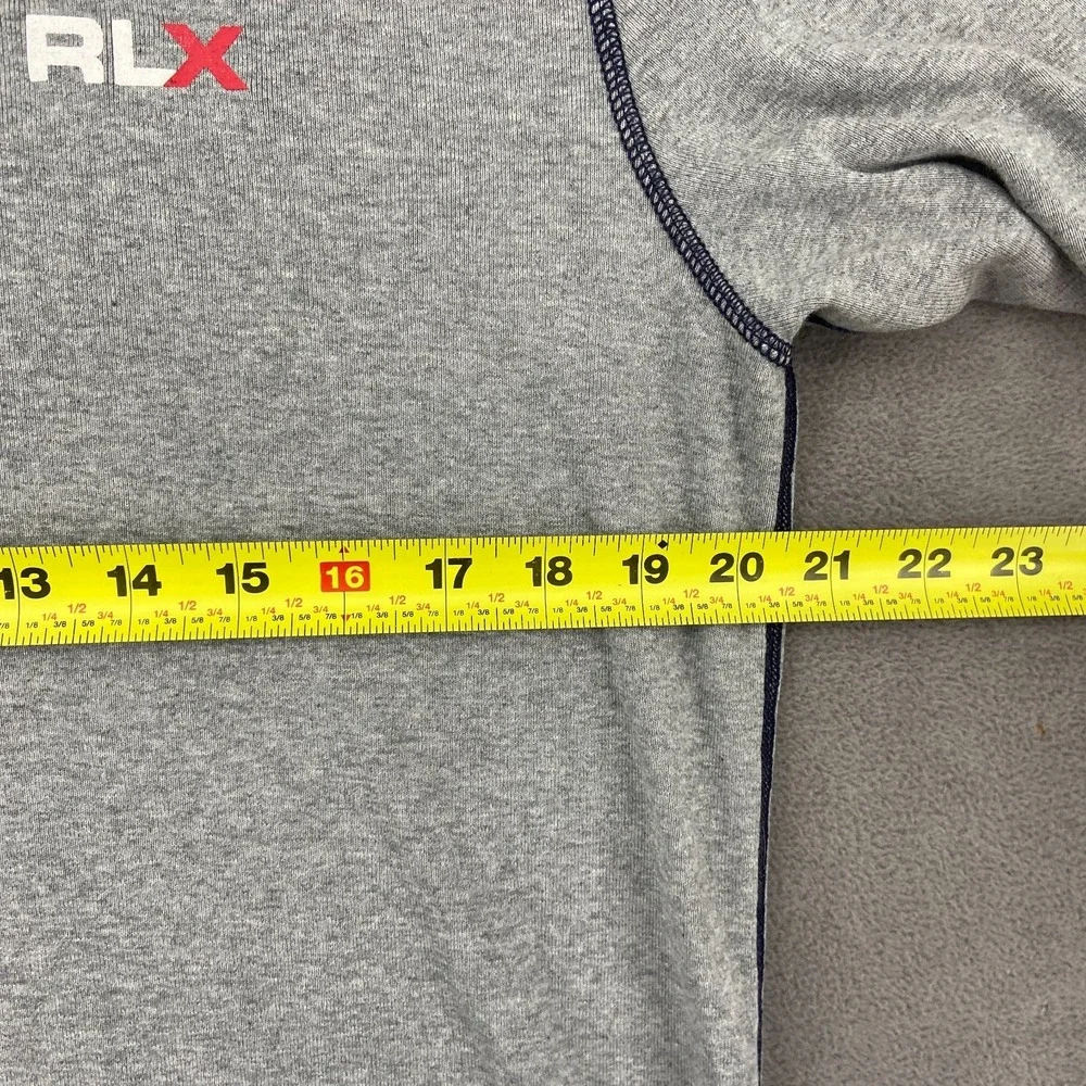 RLX Ralph Lauren Polo Sport Shirt Mens Large Heather Gray Cotton Turtleneck‎